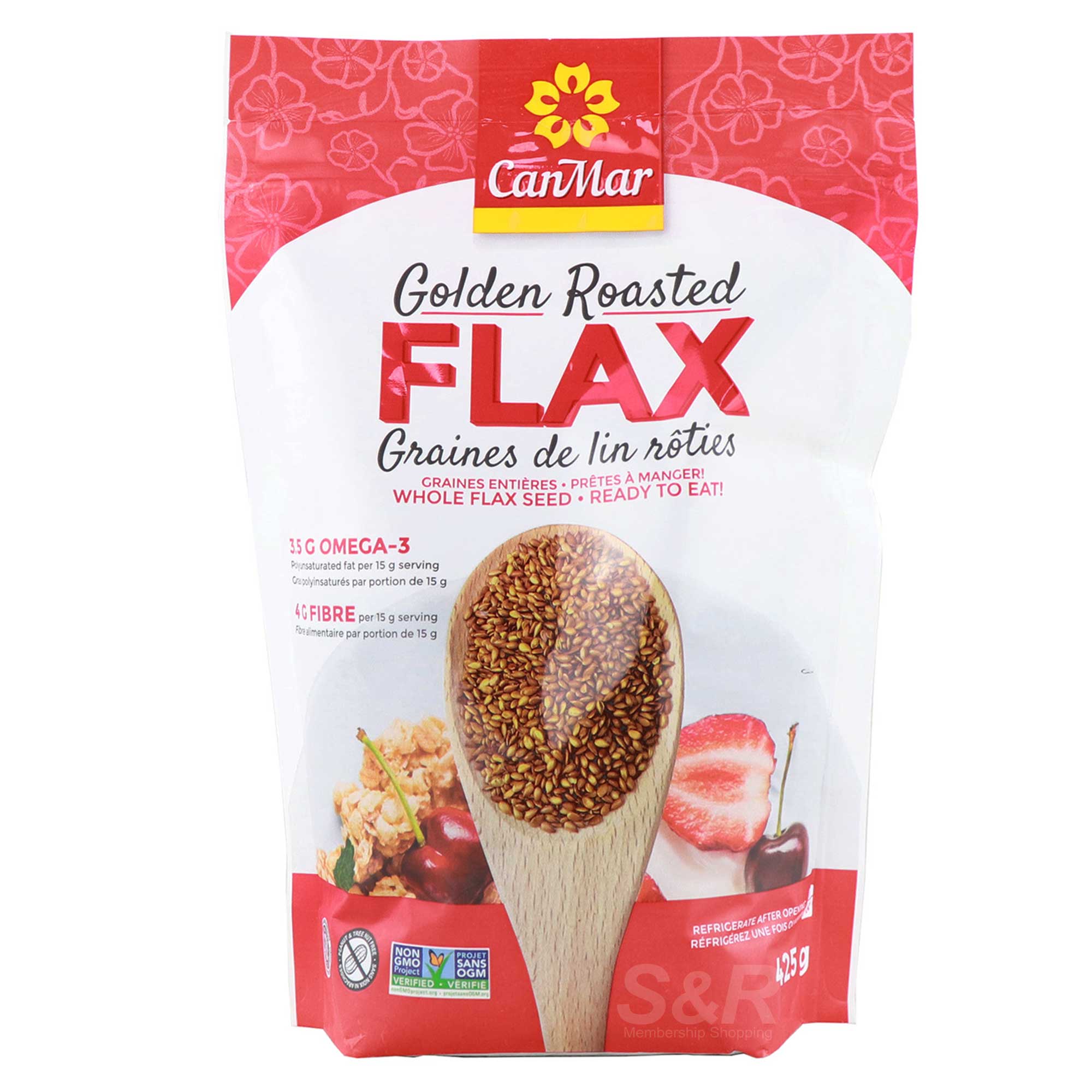 CanMar Golden Roasted Whole Flax Seed 425g CanMar Golden Roasted Whole Flax Seed 425g